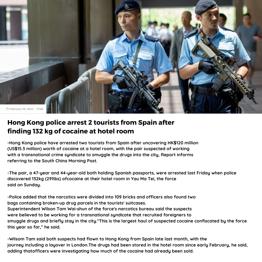 noticia españoles detenidos en hong kong en inglés